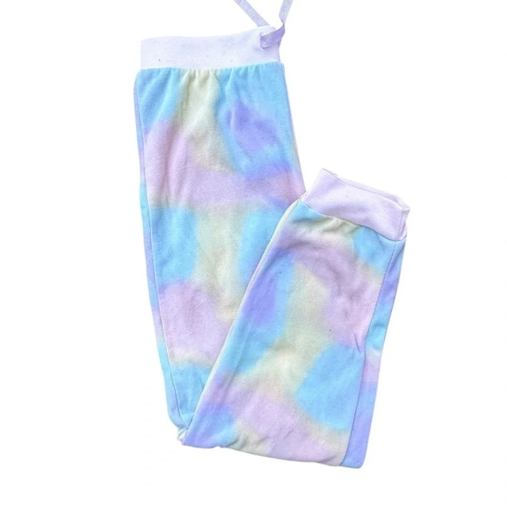Lands’ End Fleece Girls Tie Dye Pajama Set M 10/12